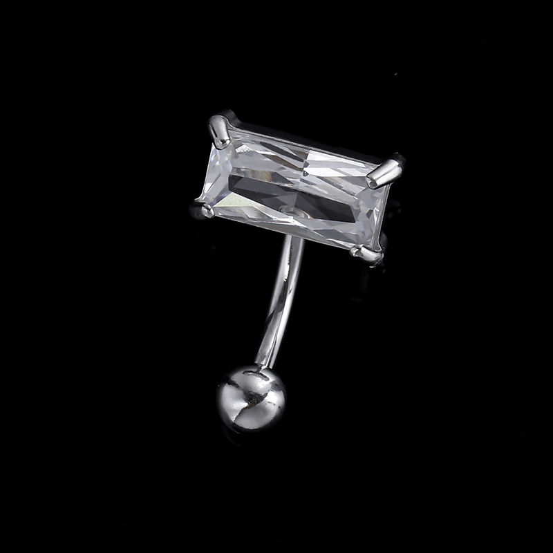 Sexy Square Stainless Steel Zircon Belly Ring In Bulk display picture 6