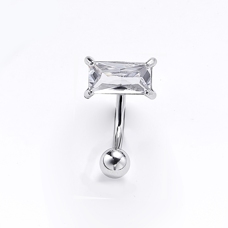 Sexy Square Stainless Steel Zircon Belly Ring In Bulk display picture 4