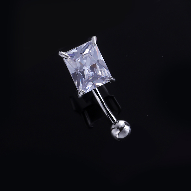 Sexy Square Stainless Steel Zircon Belly Ring In Bulk display picture 3