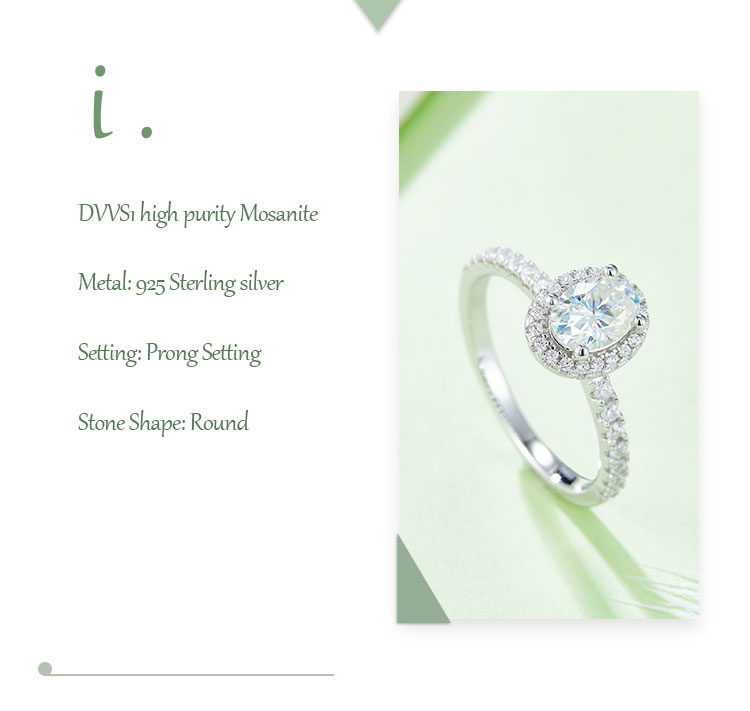 Elegant Luxurious Oval Sterling Silver Gra Plating Inlay Moissanite Rhodium Plated Silver Plated Rings display picture 2