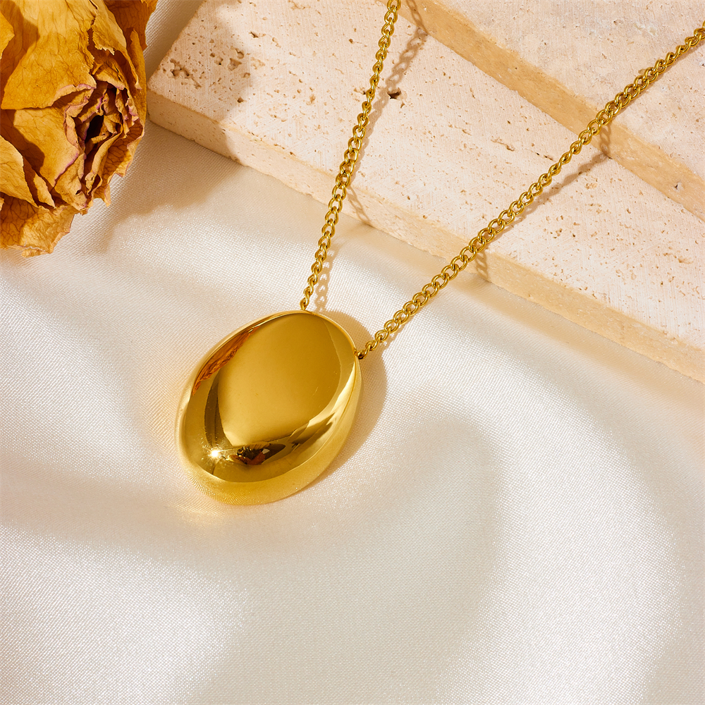 Acero Titanio Chapados en oro de 18k Elegante Enchapado Color Sólido Collar Colgante display picture 5