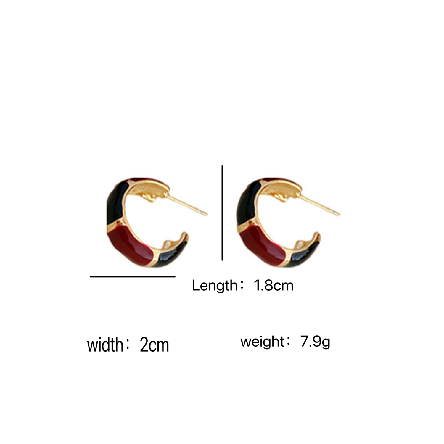 1 Pair Simple Style Color Block Enamel Alloy Ear Studs display picture 9