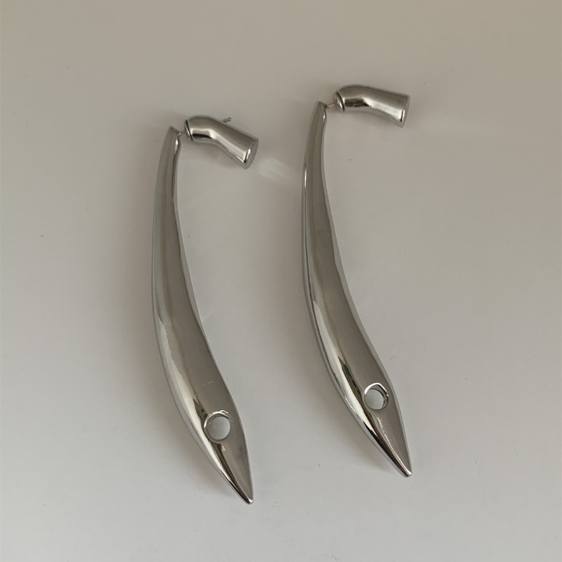 1 Paire Exagéré À La Française Couleur Unie Placage Alliage Plaqué Or Plaqué Argent Boucles D'oreilles display picture 13