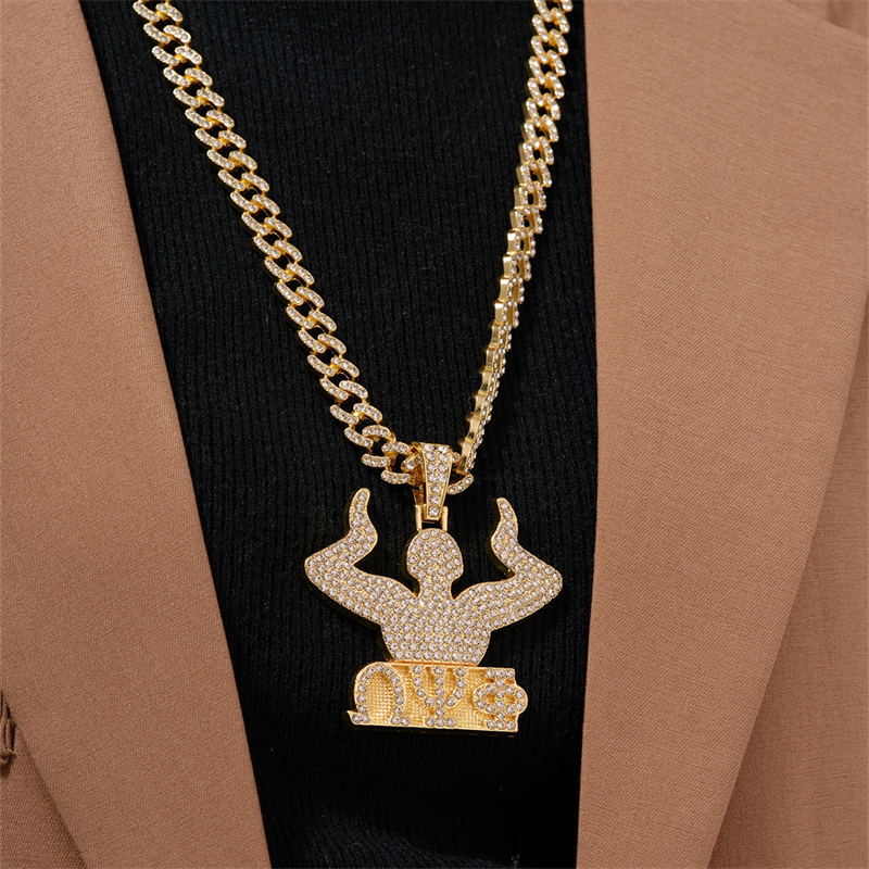 Hip-hop Gesture Stainless Steel Alloy Plating Inlay Rhinestones White Gold Plated Gold Plated Charms Jewelry Accessories display picture 6