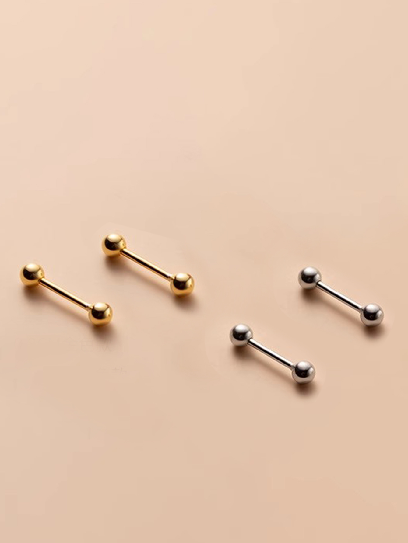 4 Pieces Simple Style Solid Color Stainless Steel Ear Studs display picture 1
