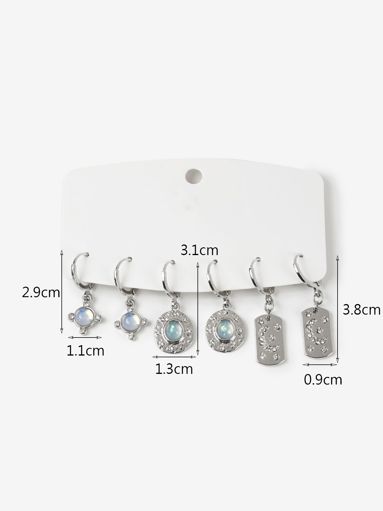 3 Pairs Vintage Style Sun Moon Mushroom Plating Inlay Alloy Zircon Silver Plated Drop Earrings display picture 6