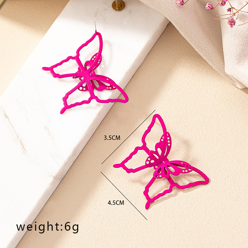 1 Pair Simple Style Butterfly Stoving Varnish Iron Ear Studs display picture 4