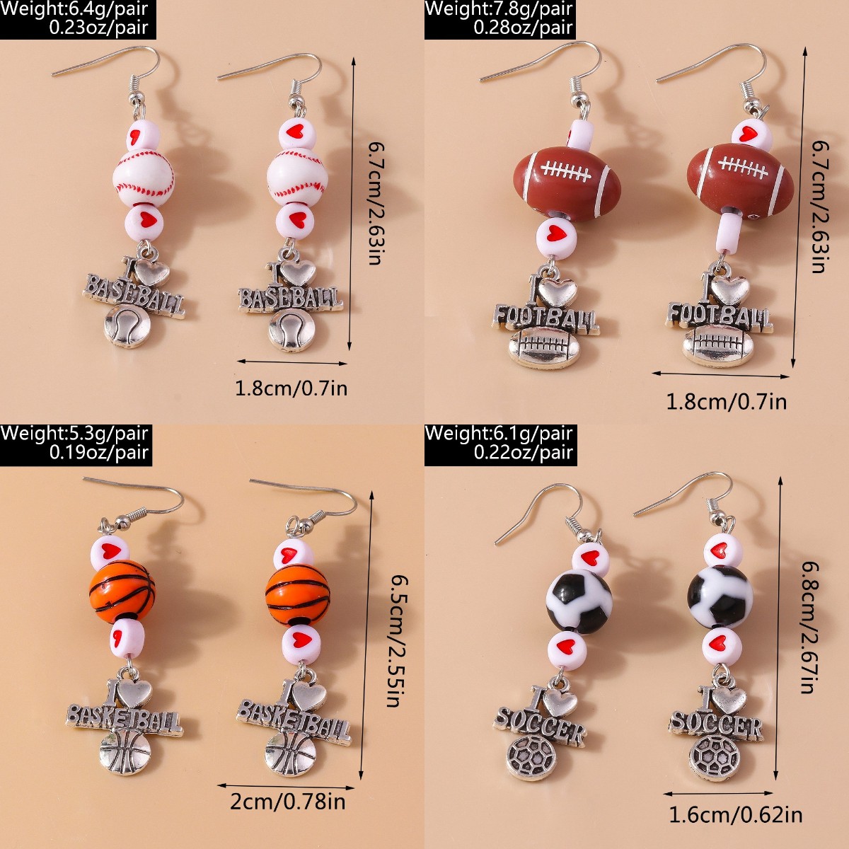 1 Pair Casual Ball Zinc Alloy Drop Earrings display picture 2