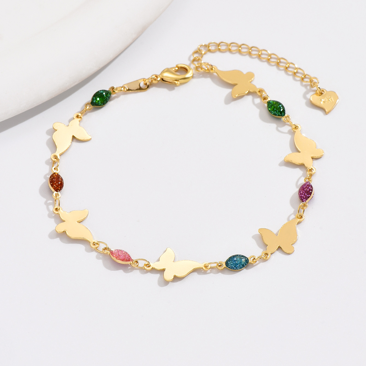 Style Simple Papillon Le Cuivre Placage Plaqué Or 18k Femmes Bracelet De Cheville display picture 9