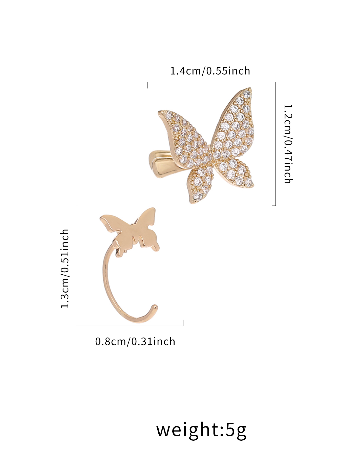 3 Pieces Simple Style Solid Color Copper Ear Cuffs display picture 12