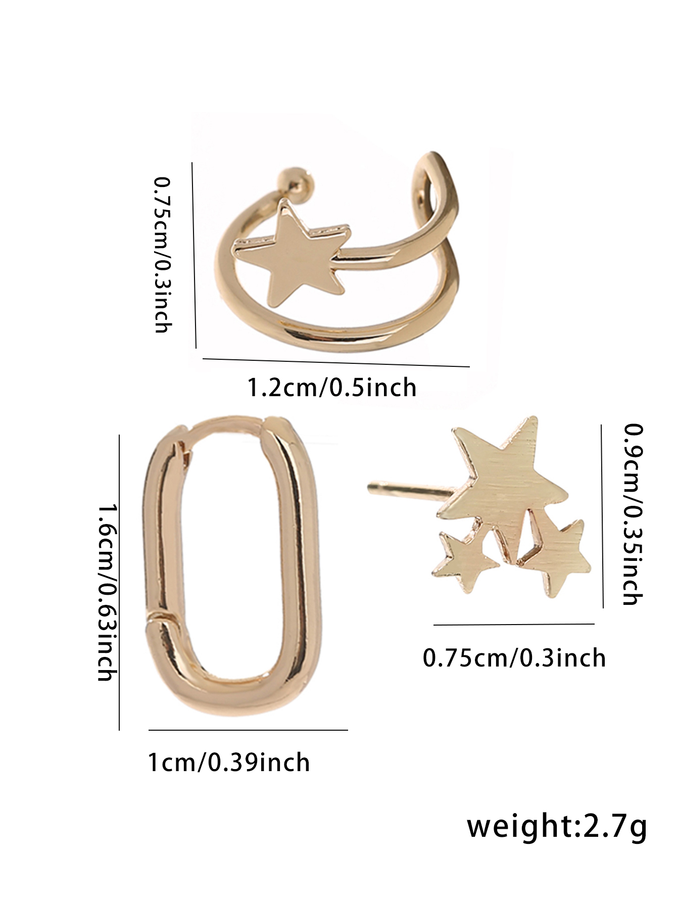 3 Pieces Simple Style Solid Color Copper Ear Cuffs display picture 17