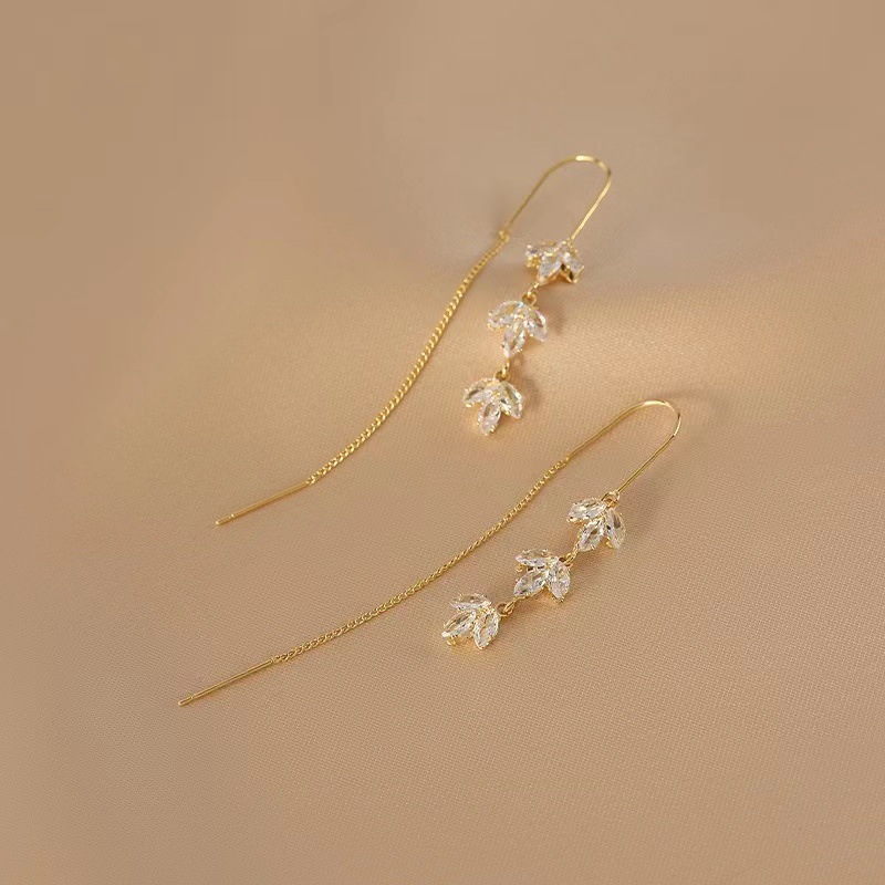 1 Pair Lady Simple Style Leaves Alloy Drop Earrings display picture 3