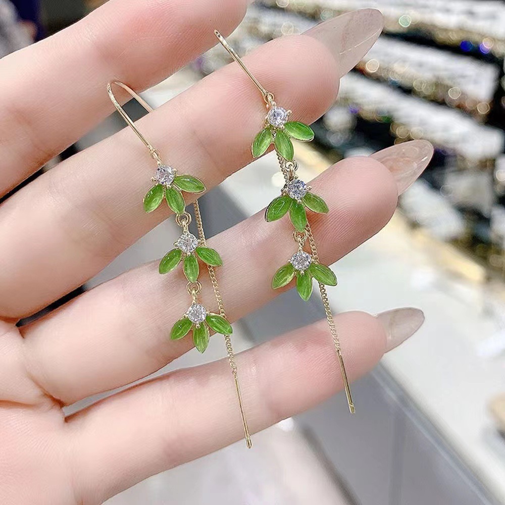 1 Pair Lady Simple Style Leaves Alloy Drop Earrings display picture 2