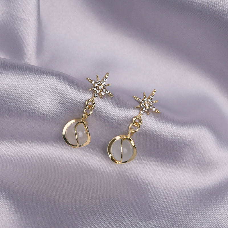 1 Pair French Style Classic Style Star Alloy Drop Earrings display picture 4