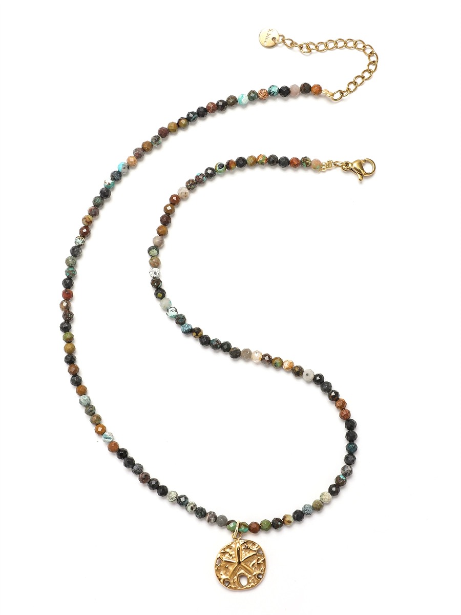 Simple Style Commute Color Block Stainless Steel Beaded Women's Necklace display picture 5
