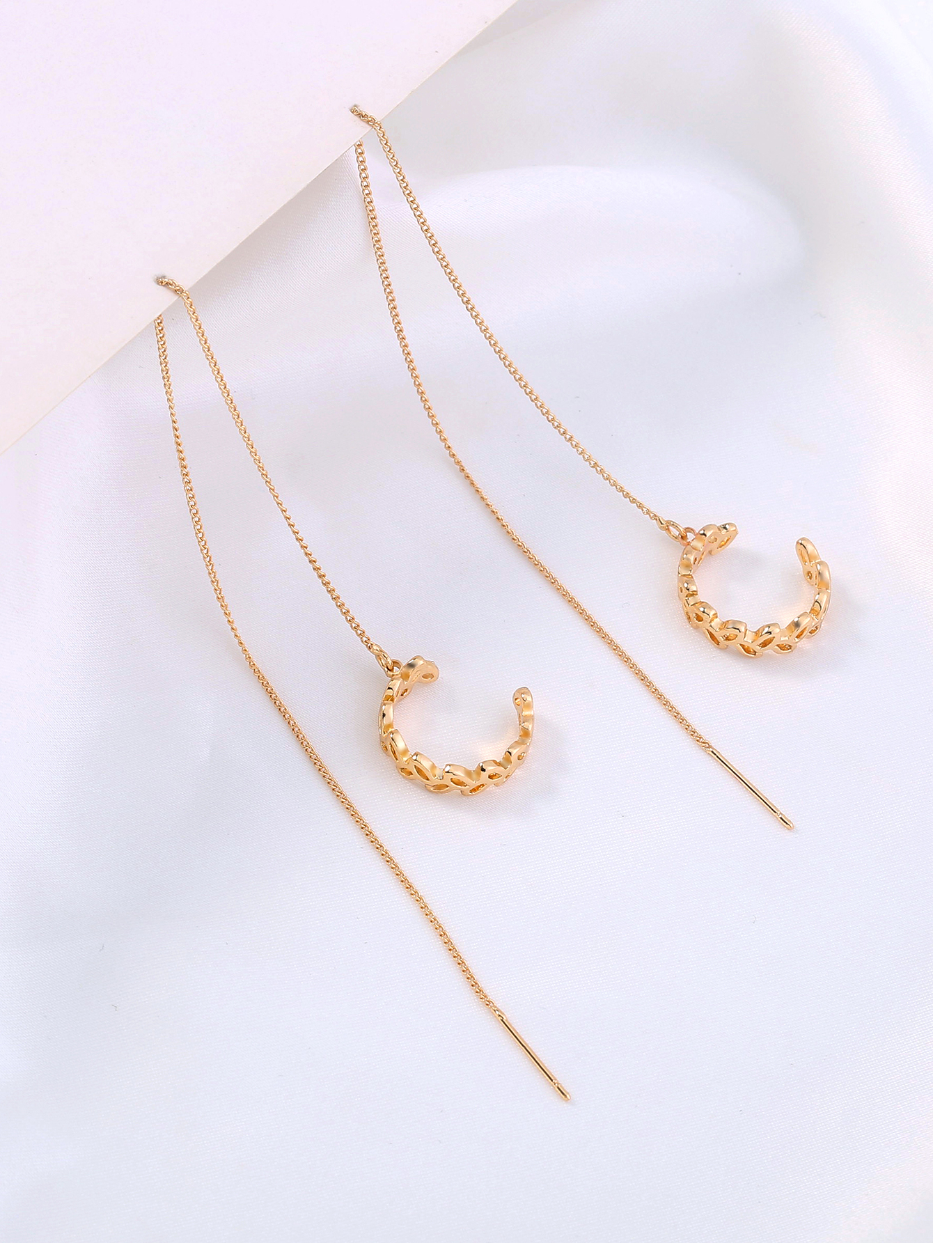 1 Pair Simple Style Solid Color Mesh Copper Drop Earrings display picture 10