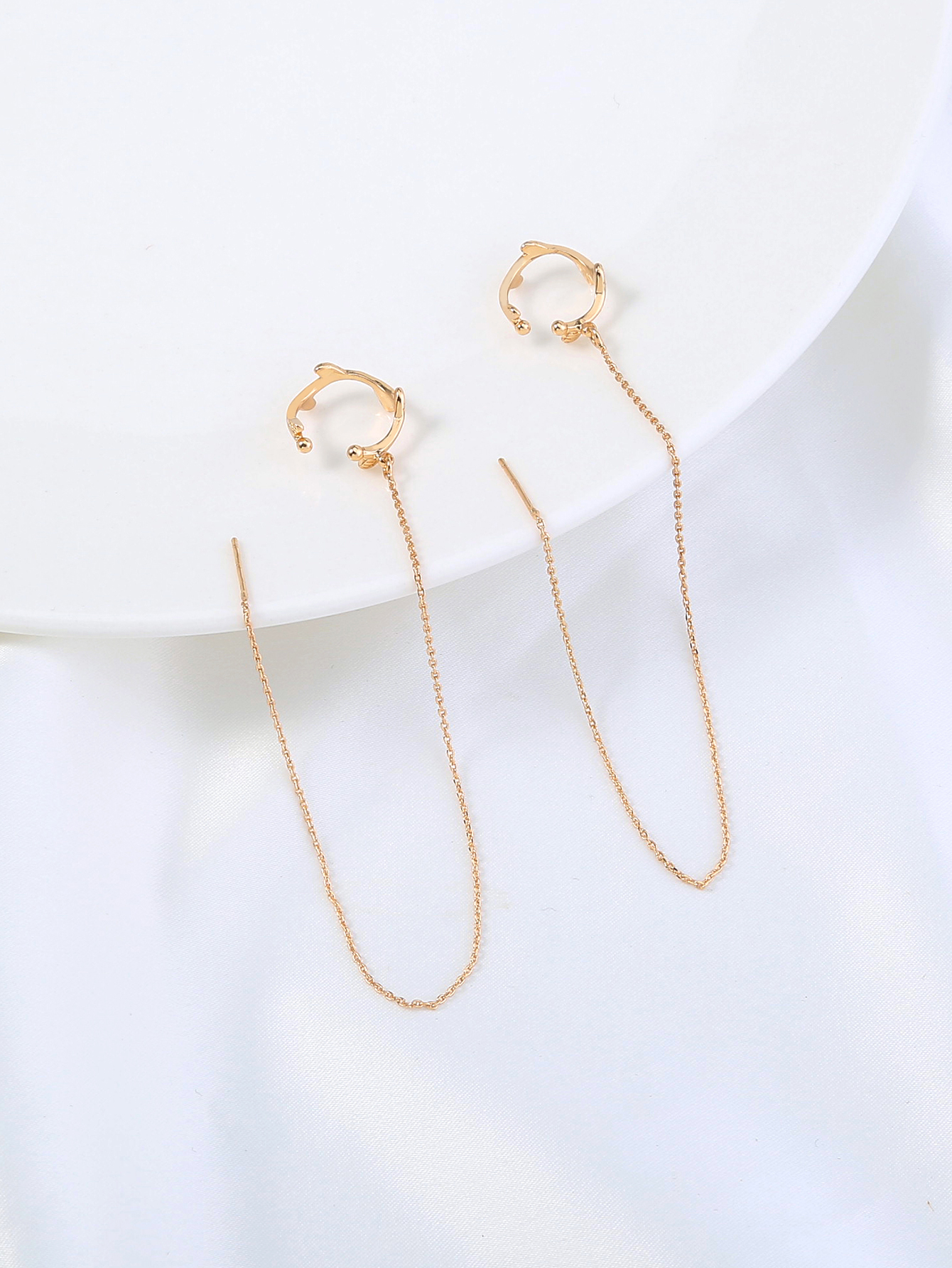 1 Pair Simple Style Solid Color Mesh Copper Drop Earrings display picture 18