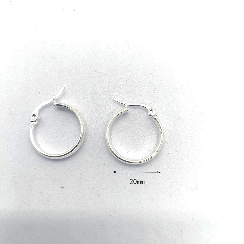 1 Pair Simple Style Commute Solid Color Plating Stainless Steel Silver Plated Earrings display picture 4
