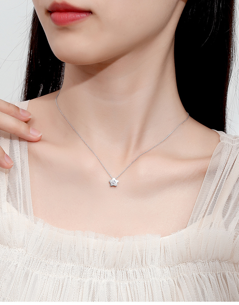 Simple Style Flower Sterling Silver Plating Inlay Zircon Pendant Necklace display picture 1