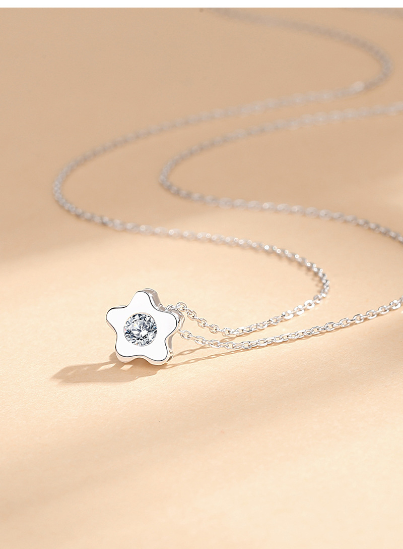 Simple Style Flower Sterling Silver Plating Inlay Zircon Pendant Necklace display picture 2