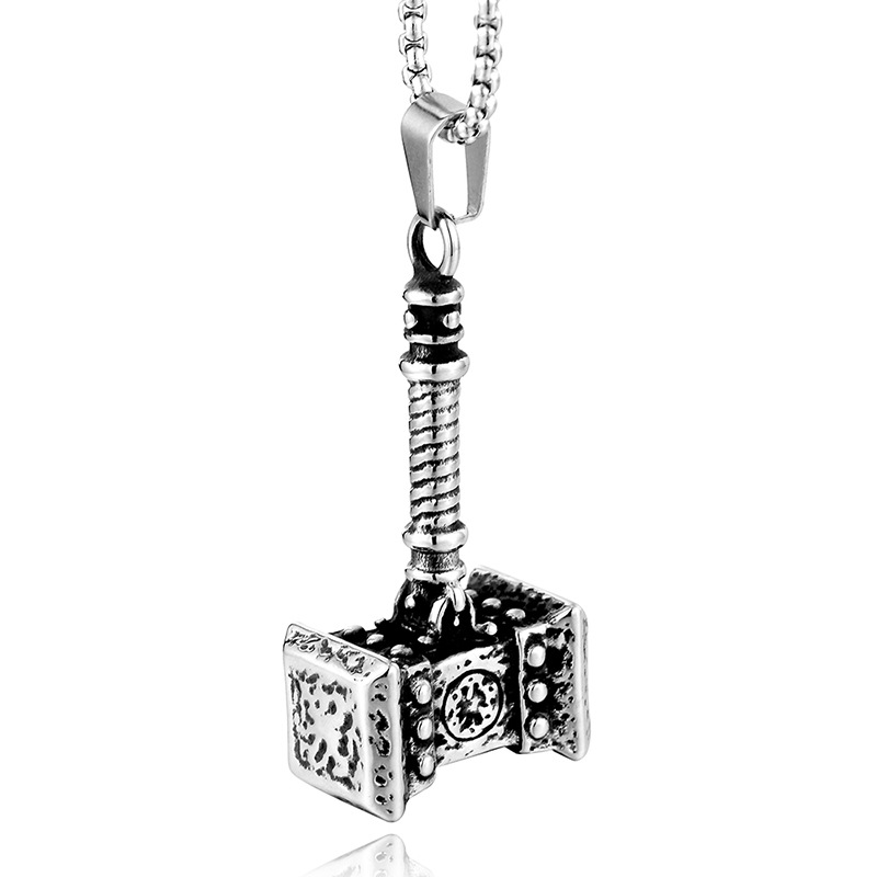 Titanium Steel 18K Gold Plated Hip-Hop Retro Plating Hammer Pendant Necklace display picture 1