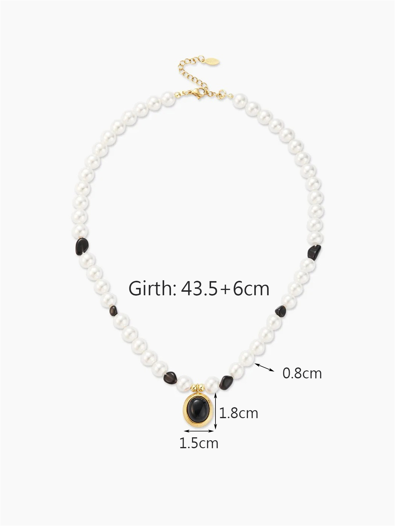 Simple Style Round Stainless Steel Shell Pearls Beaded Plating Artificial Pearls Obsidian 18K Gold Plated Women's Pendant Necklace display picture 4