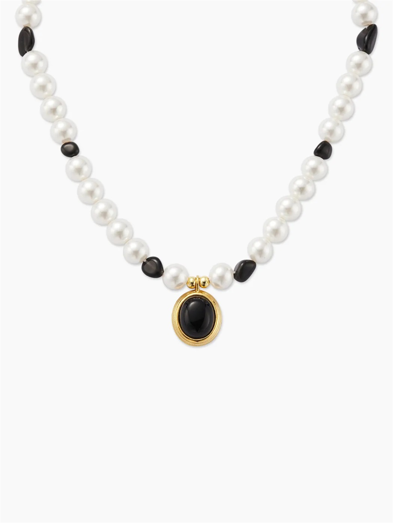 Style Simple Rond Acier Inoxydable Shell Perles Perlé Placage Perles Artificielles Obsidienne Plaqué Or 18K Femmes Pendentif display picture 2