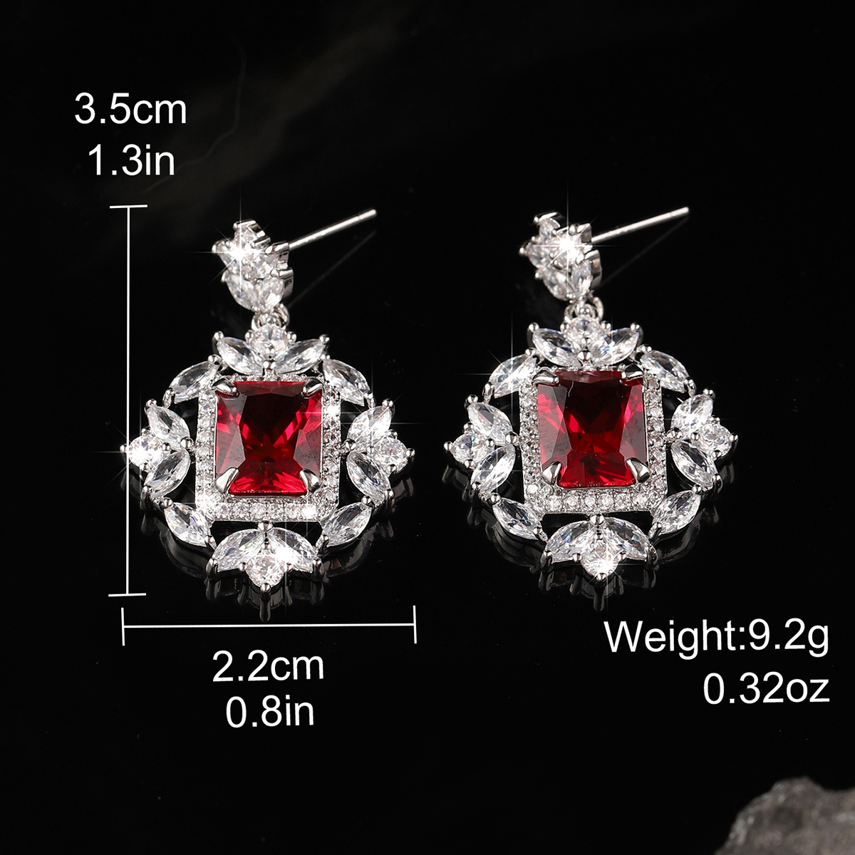 1 Pair Elegant Flower Plating Inlay Copper Zircon Silver Plated Drop Earrings display picture 5