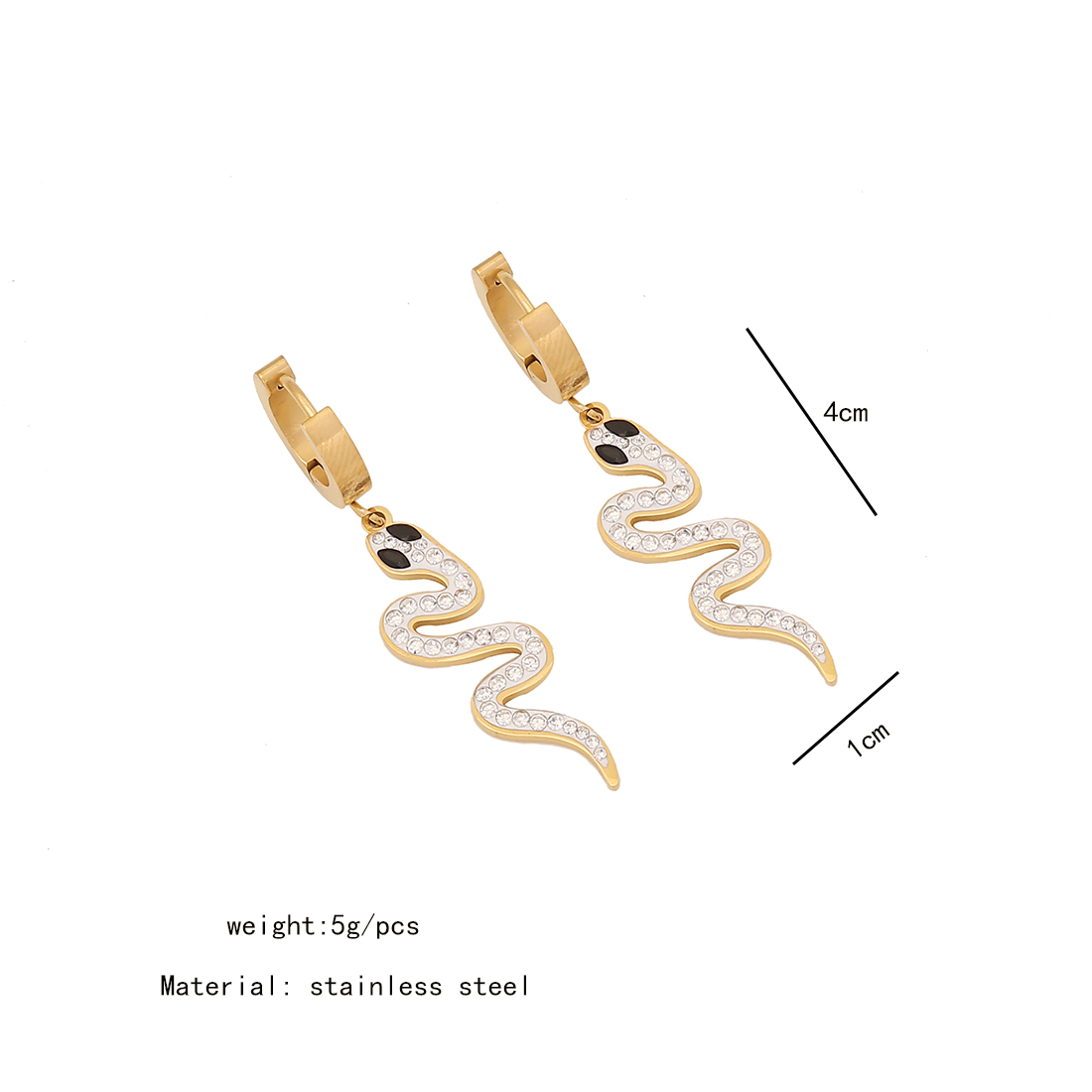 Wholesale Commute Snake 304 Stainless Steel Copper Inlay 18K Gold Plated Artificial Diamond Layered Necklaces display picture 8