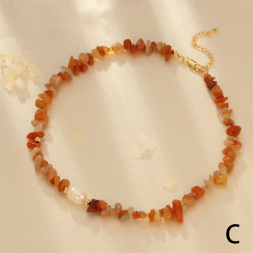 Einfacher Stil Irregulär Süßwasserperle Stein Perlen Überzug 18 Karat Vergoldet Halsband display picture 11
