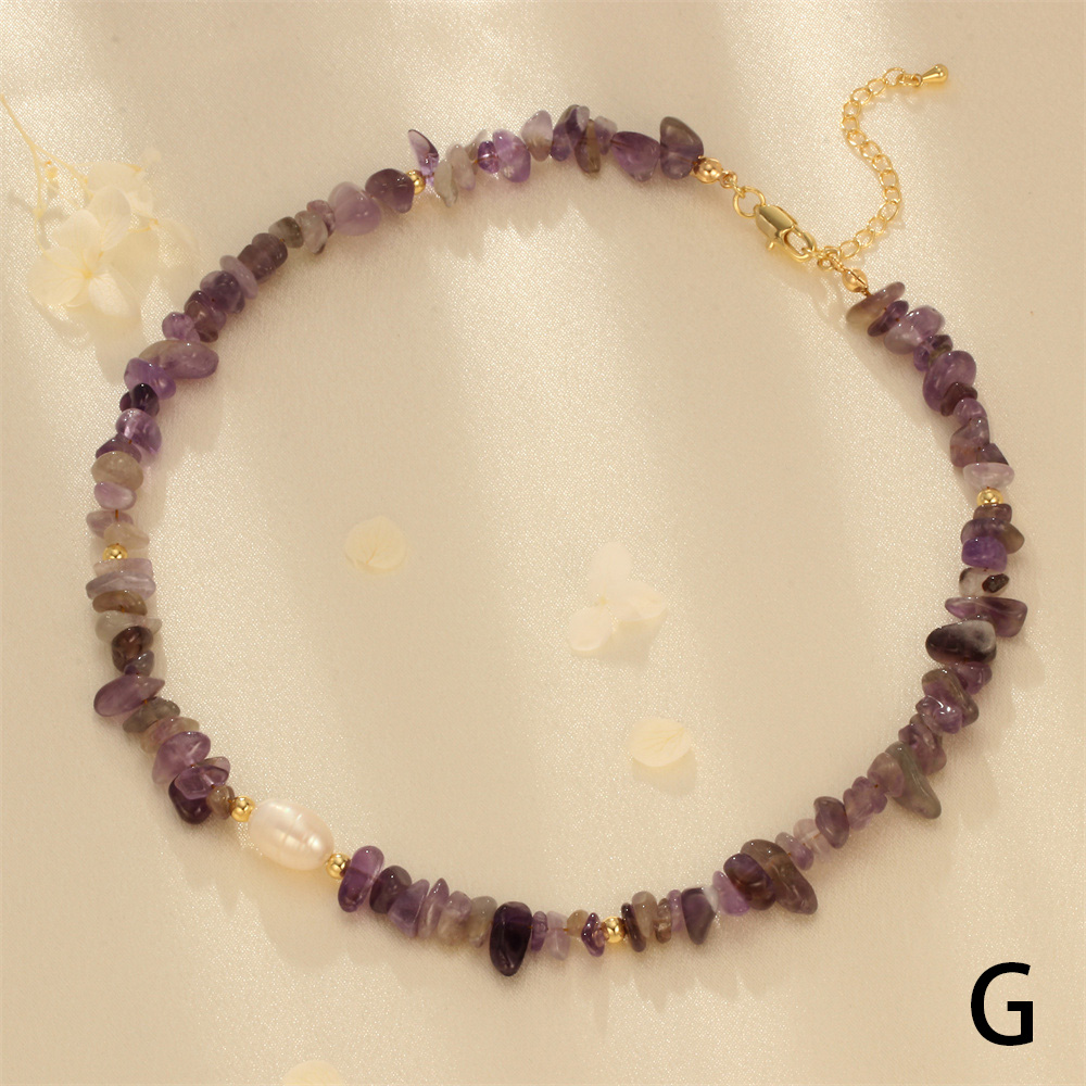 Einfacher Stil Irregulär Süßwasserperle Stein Perlen Überzug 18 Karat Vergoldet Halsband display picture 9