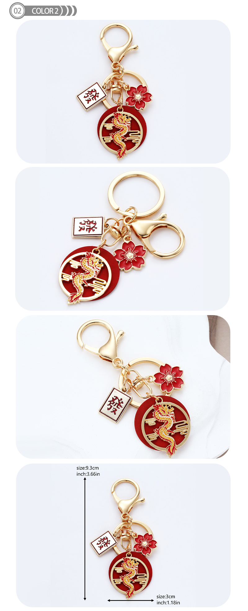 Chinoiserie Animal Alloy Enamel Keychain display picture 3