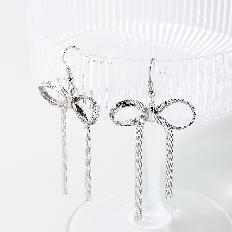 1 Pair Sweet Simple Style Bow Knot Alloy Drop Earrings display picture 2