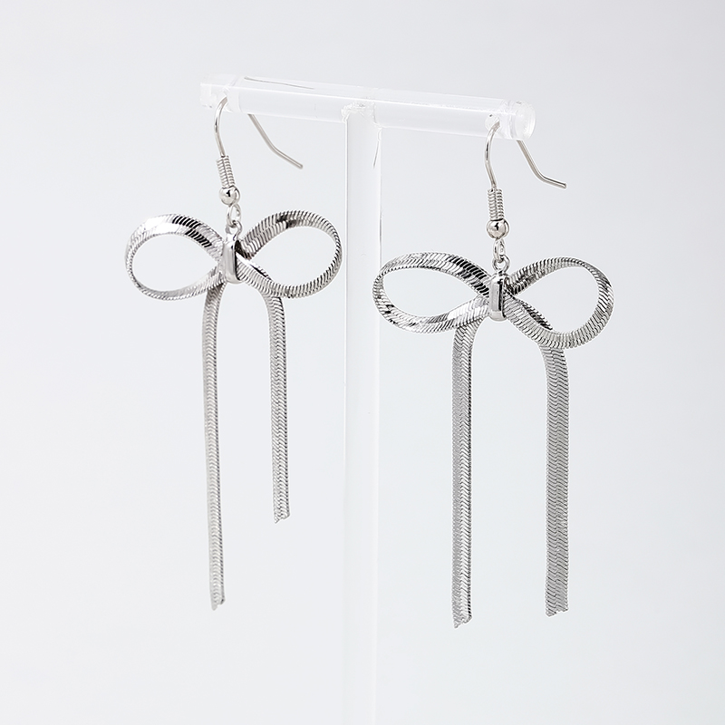 1 Pair Sweet Simple Style Bow Knot Alloy Drop Earrings display picture 4