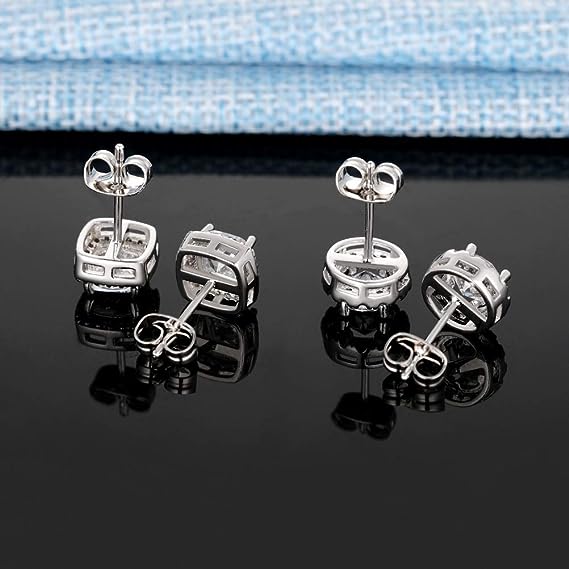 1 Set Simple Style Solid Color Plating Inlay Copper Zircon 18k Gold Plated White Gold Plated Ear Studs display picture 3