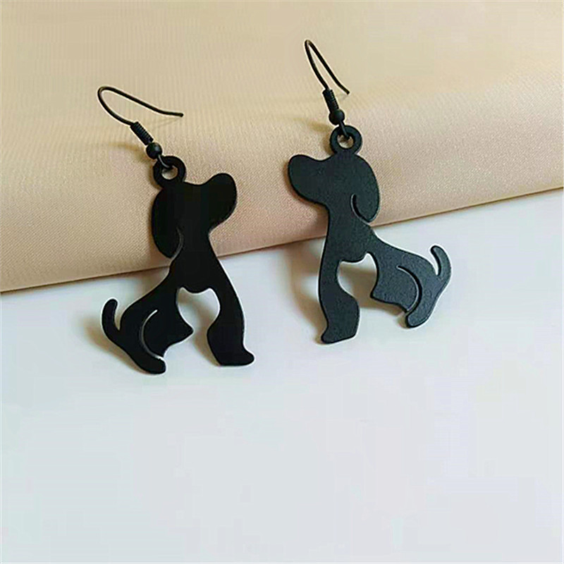 1 Pair Cute Dog Iron Drop Earrings display picture 3