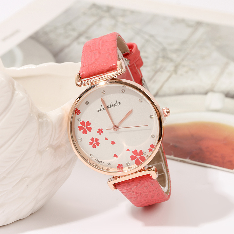 Klassischer Stil Einfarbig Schnalle Quarz Frauen Uhren display picture 8