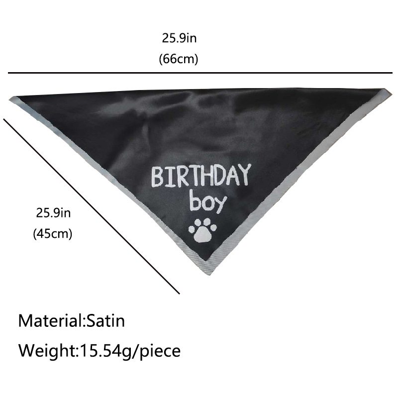 Cute Satin Cloth Birthday Letter Pet Scarf display picture 1
