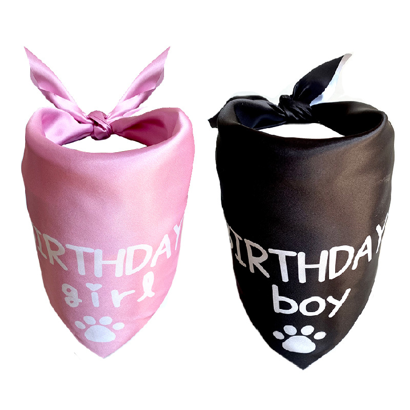 Cute Satin Cloth Birthday Letter Pet Scarf display picture 6
