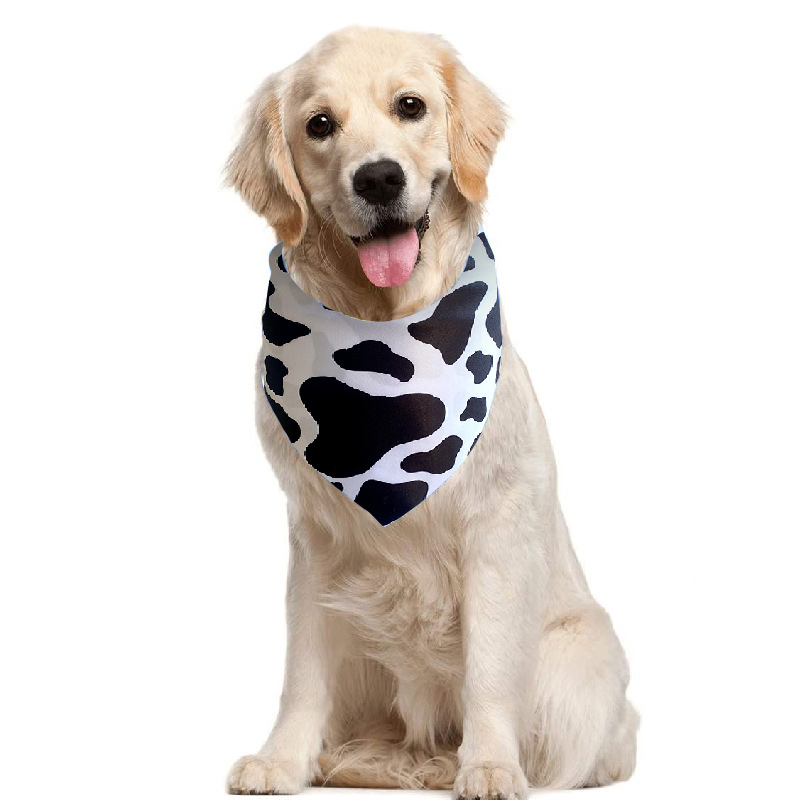 Cute Satin Cloth Sunflower Cow Pattern Pet Scarf display picture 6