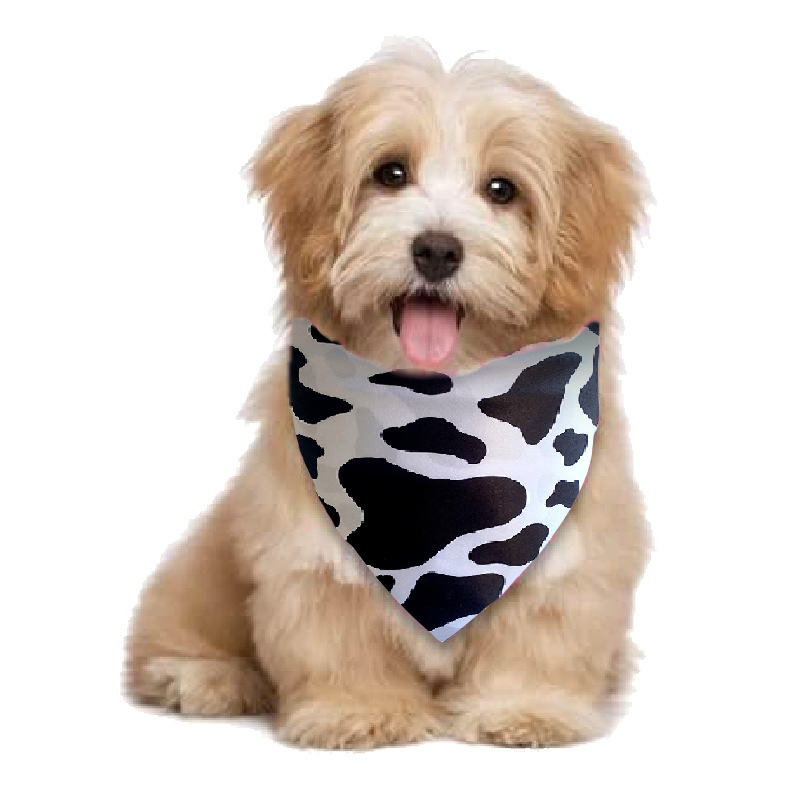 Cute Satin Cloth Sunflower Cow Pattern Pet Scarf display picture 7