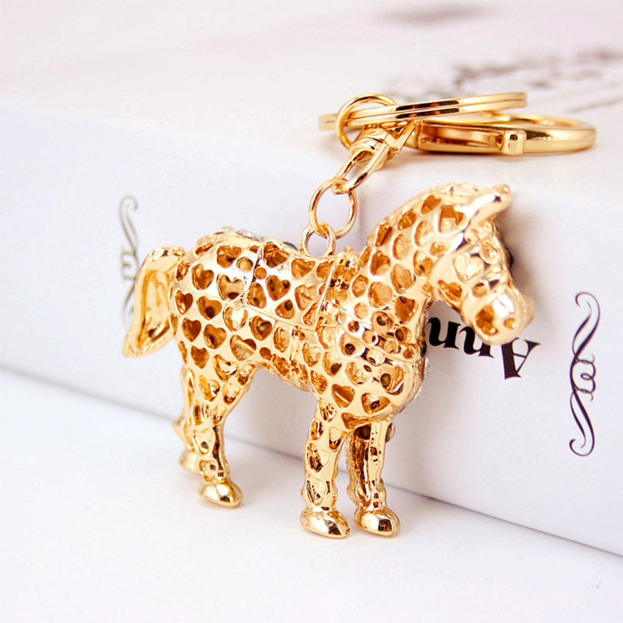 Cute Horse Alloy Inlaid Zircon Women's Bag Pendant Keychain display picture 4