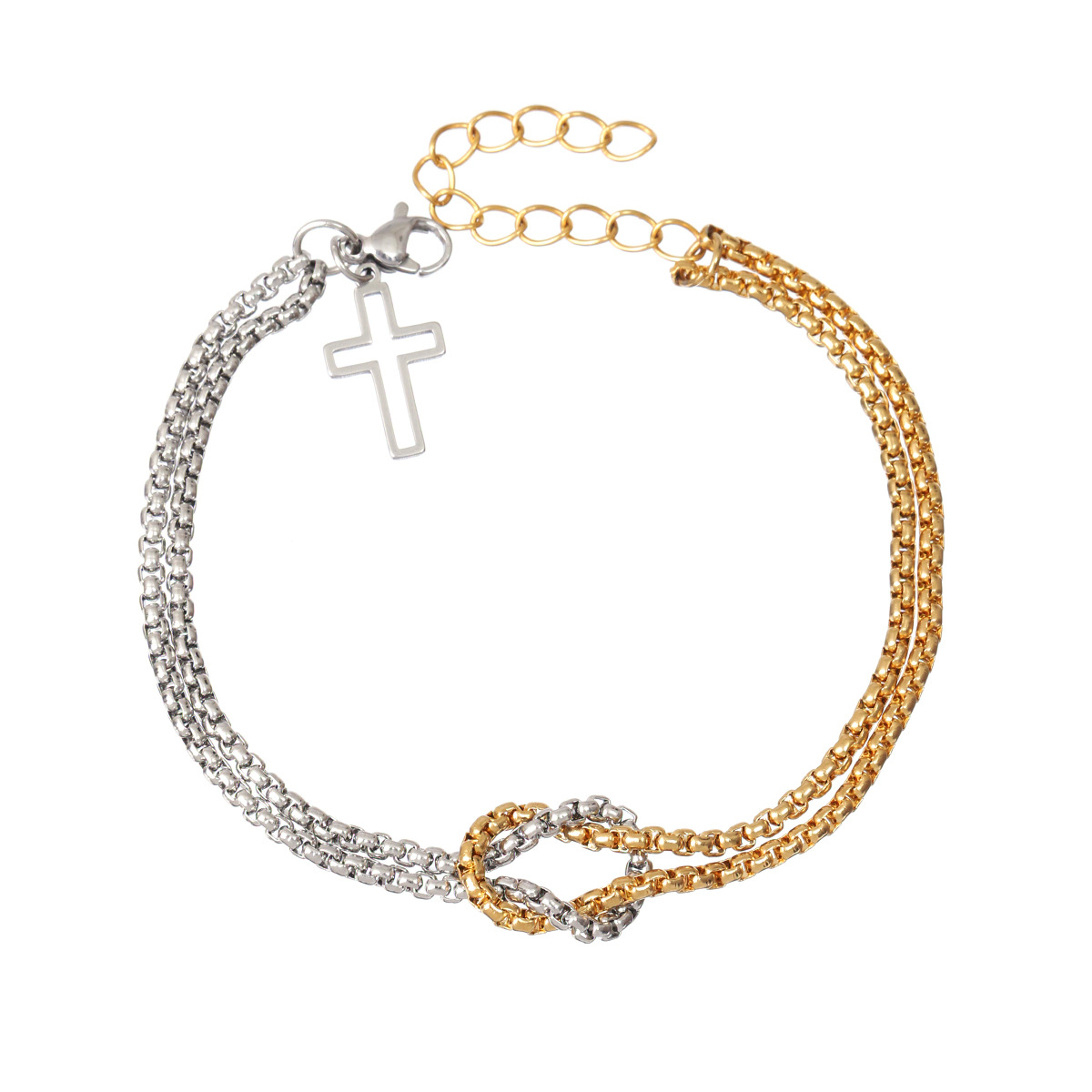 Wholesale Jewelry Retro Punk Cross Alloy None 14K Gold Plated Bracelets display picture 9
