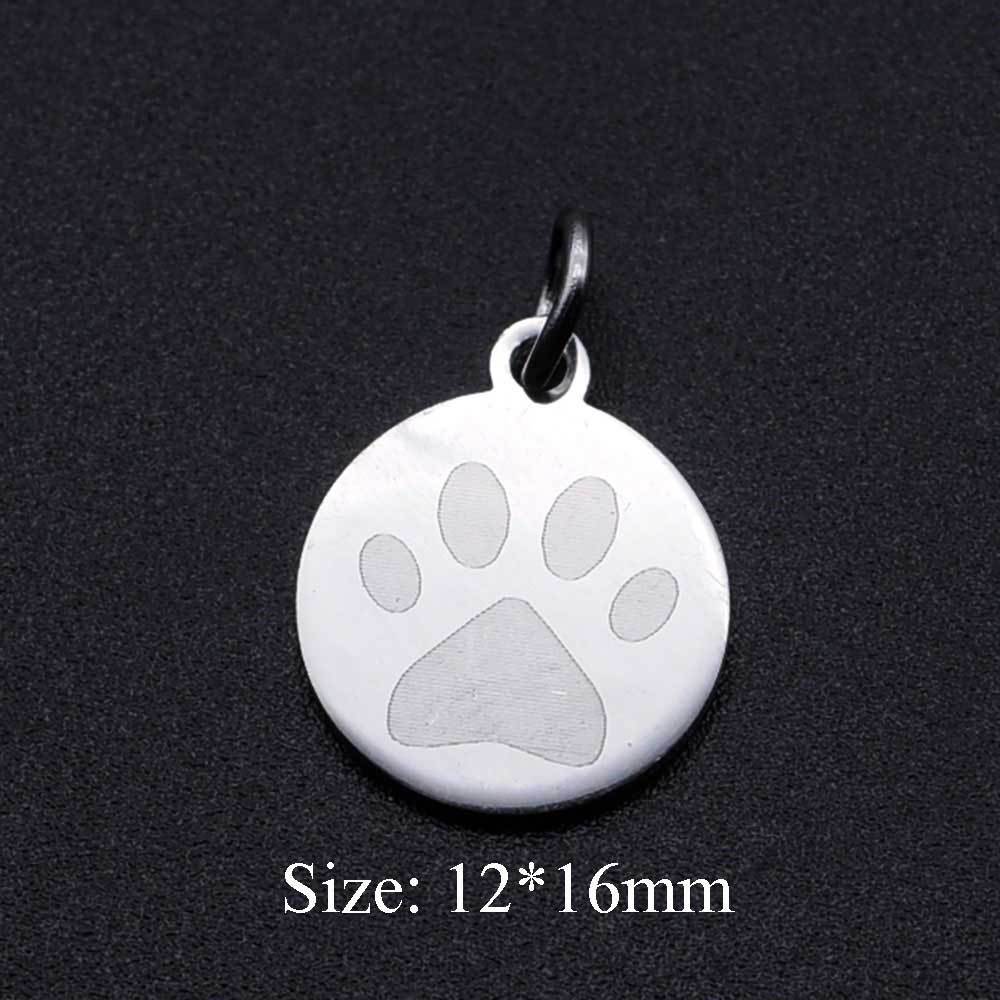 Simple Style Round Paw Print Stainless Steel Polishing Plating Gold Plated Charms Jewelry Accessories display picture 1