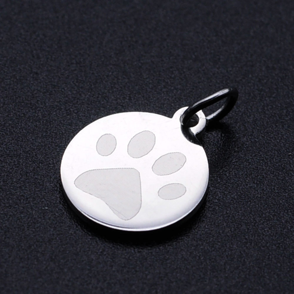 Simple Style Round Paw Print Stainless Steel Polishing Plating Gold Plated Charms Jewelry Accessories display picture 2