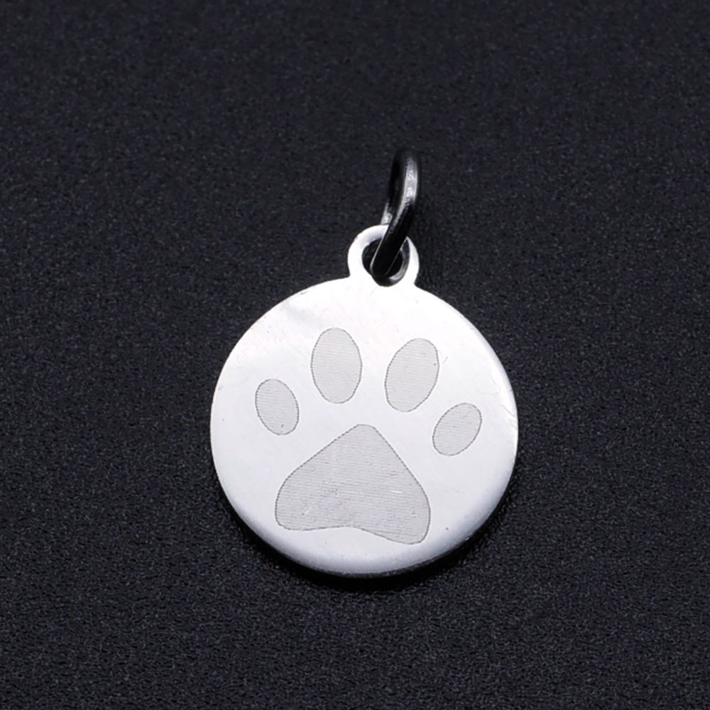 Simple Style Round Paw Print Stainless Steel Polishing Plating Gold Plated Charms Jewelry Accessories display picture 3