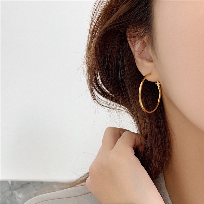 1 Pair Casual Elegant Vacation Solid Color Plating Stainless Steel White Gold Plated Gold Plated Earrings display picture 5
