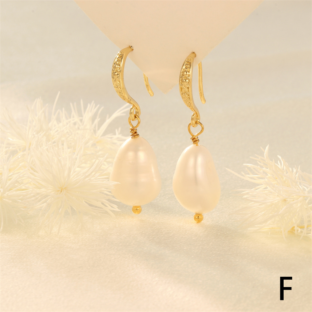 1 Pair Elegant Luxurious Irregular Plating Inlay Freshwater Pearl Copper Turquoise Zircon 18k Gold Plated Drop Earrings display picture 10