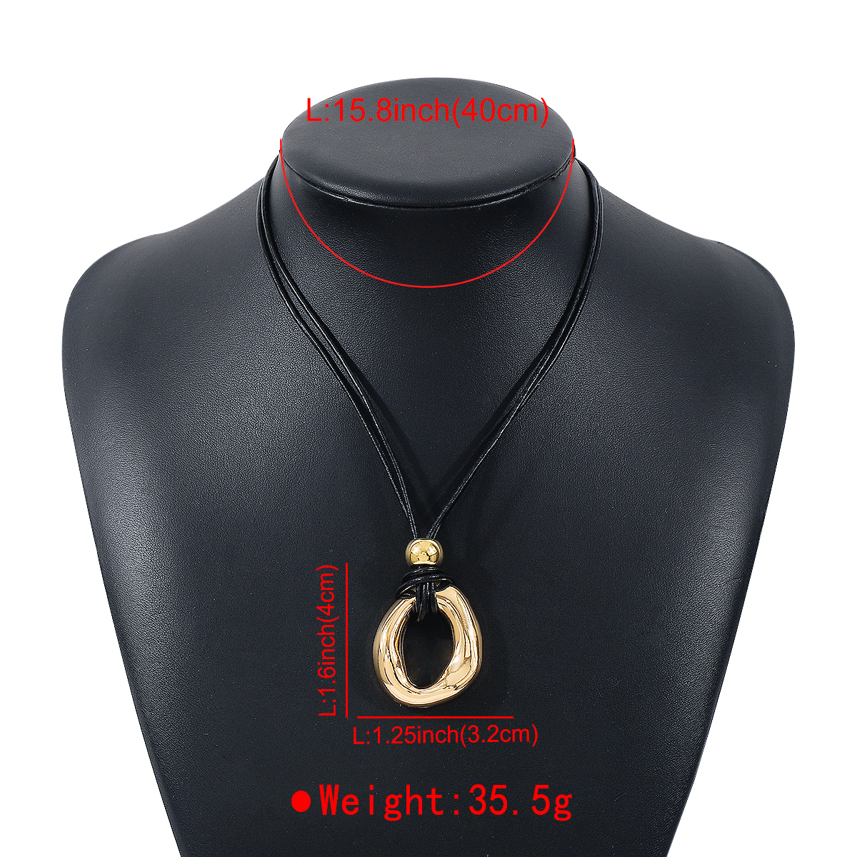 Modern Style Simple Style Irregular Pu Leather Alloy Women's Pendant Necklace display picture 8