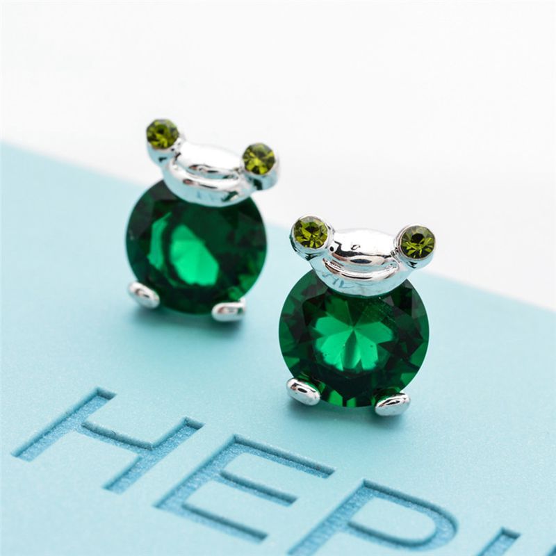 1 Pair Simple Style Classic Style Frog Plating Inlay Copper Zircon Rose Gold Plated White Gold Plated Ear Studs display picture 5
